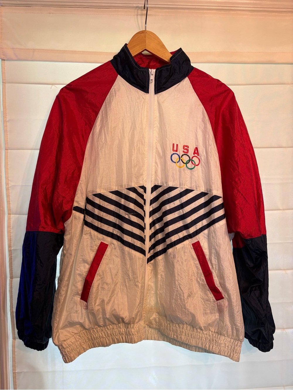 Vintage USA Olympic Vintage Windbreaker Jacket — Red, White & Navy